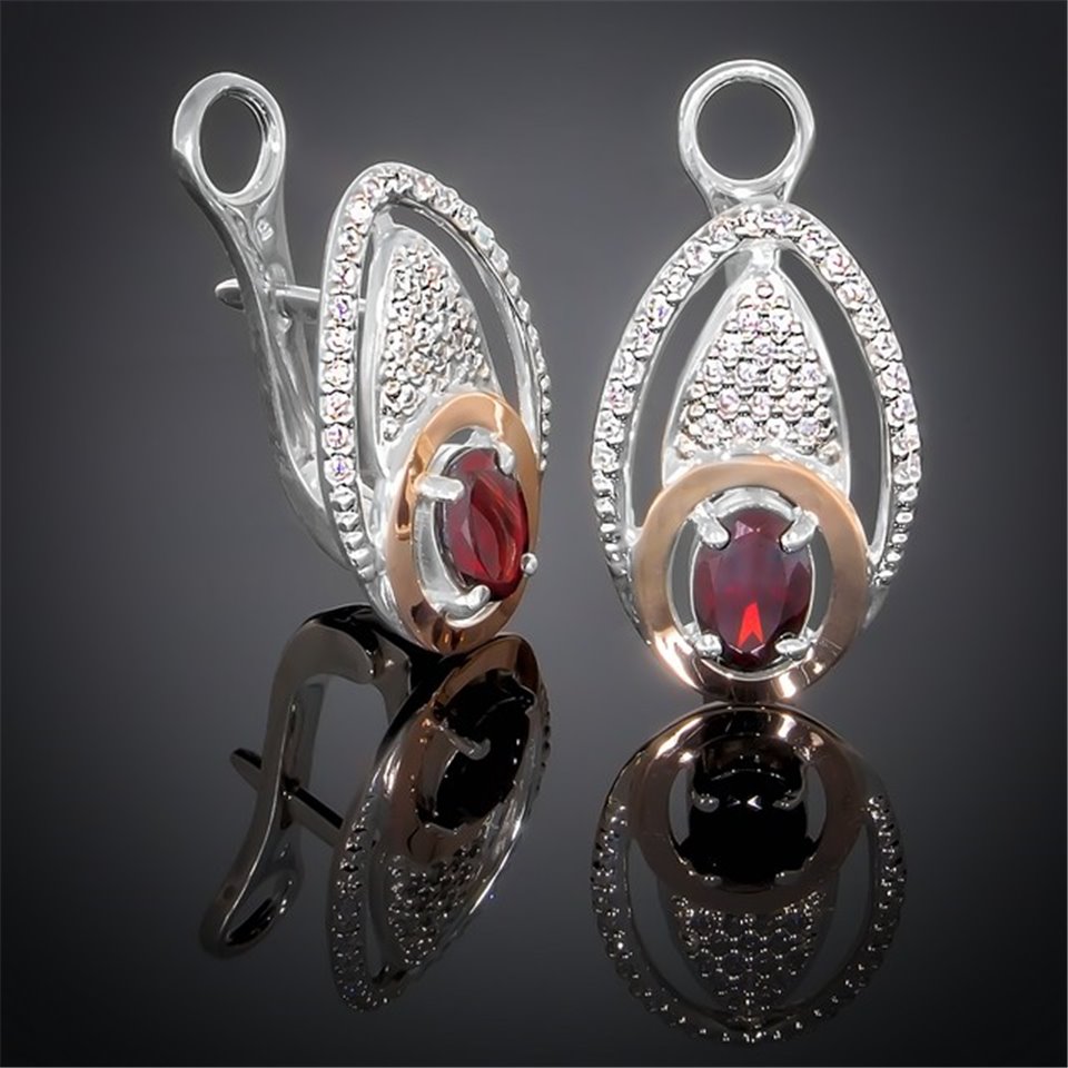 Сережки 368 гранат Rh Timofeev