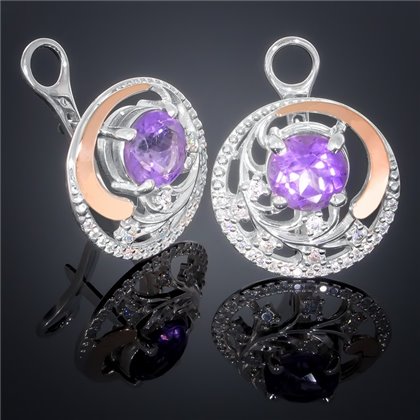 Сережки 378 аметист Timofeev