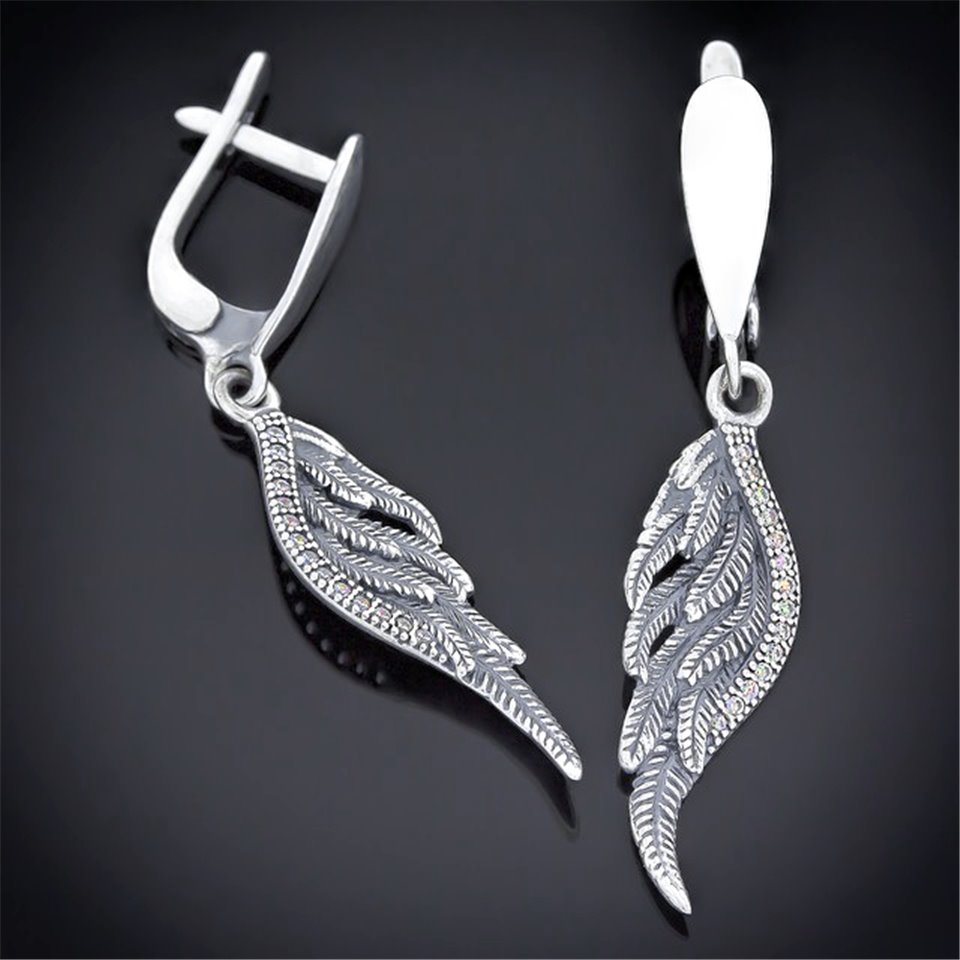 Сережки 513 цирконій білий Timofeev