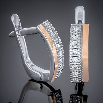 Сережки 492 цирконій білий Rh Timofeev