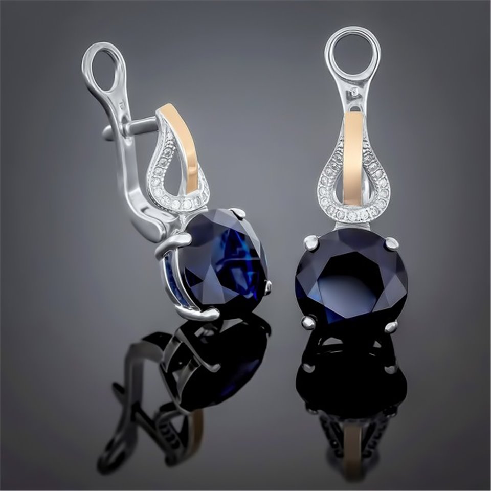 Сережки 489 альпініт синій Rh Timofeev