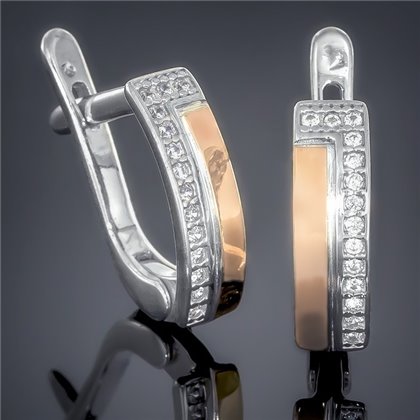 Сережки 467 цирконій білий Rh Timofeev