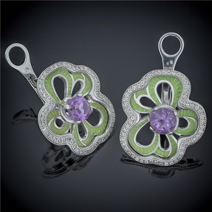 Сережки 462 аметист Rh Timofeev