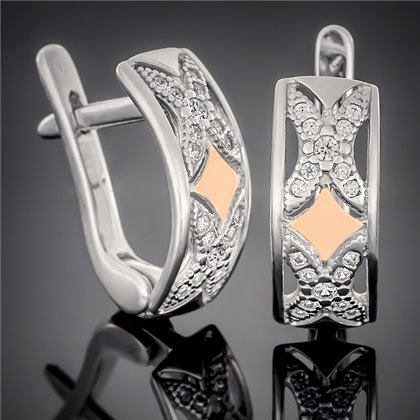 Сережки 453 цирконій білий Rh Timofeev