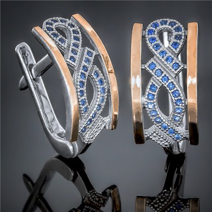 Сережки 431 цирконій блактиний Rh Timofeev