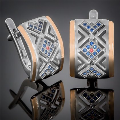 Сережки 427 цирконій синій/с. Rh Timofeev