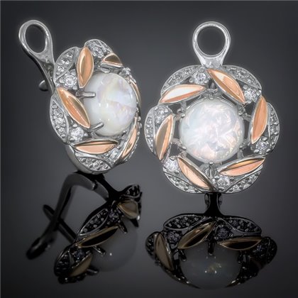 Сережки 425 опал імітація Rh Timofeev