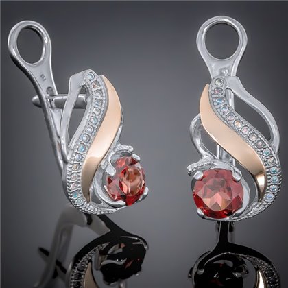 Сережки 420 гранат Rh Timofeev