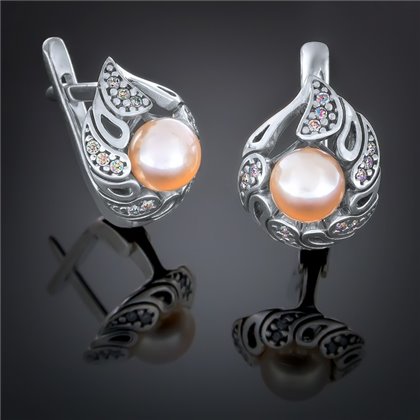 Сережки 416 перлина рожевий Timofeev