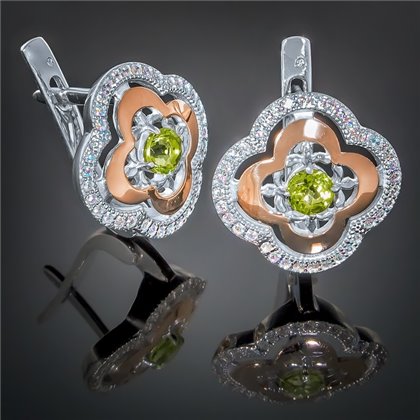 Сережки 408 хризоліт Rh Timofeev