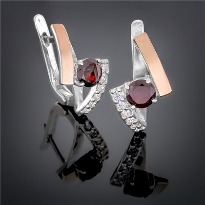 Сережки 391 гранат Rh Timofeev