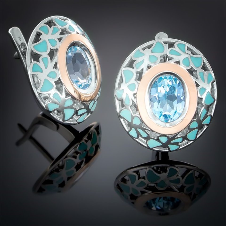 Сережки 390 топаз Rh Timofeev