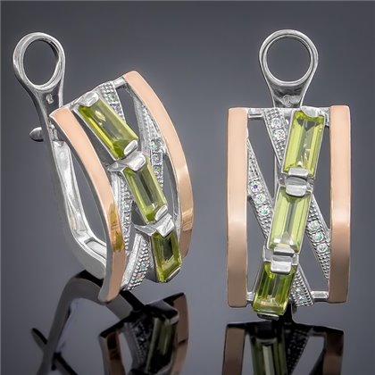 Сережки 383 хризоліт Rh Timofeev