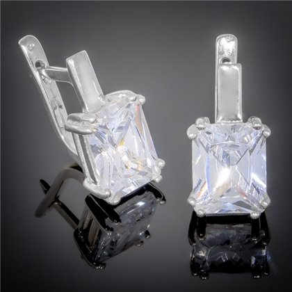 Сережки 134 білий Rh Timofeev