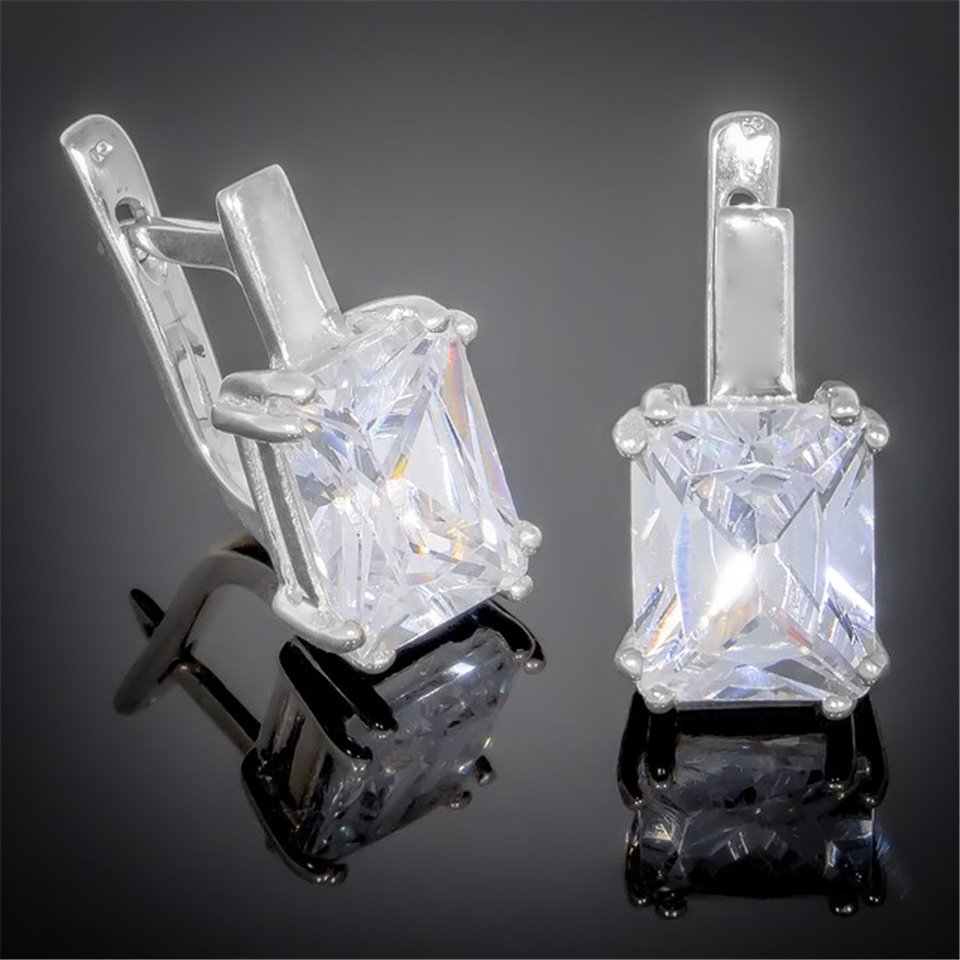 Сережки 134 білий Rh Timofeev