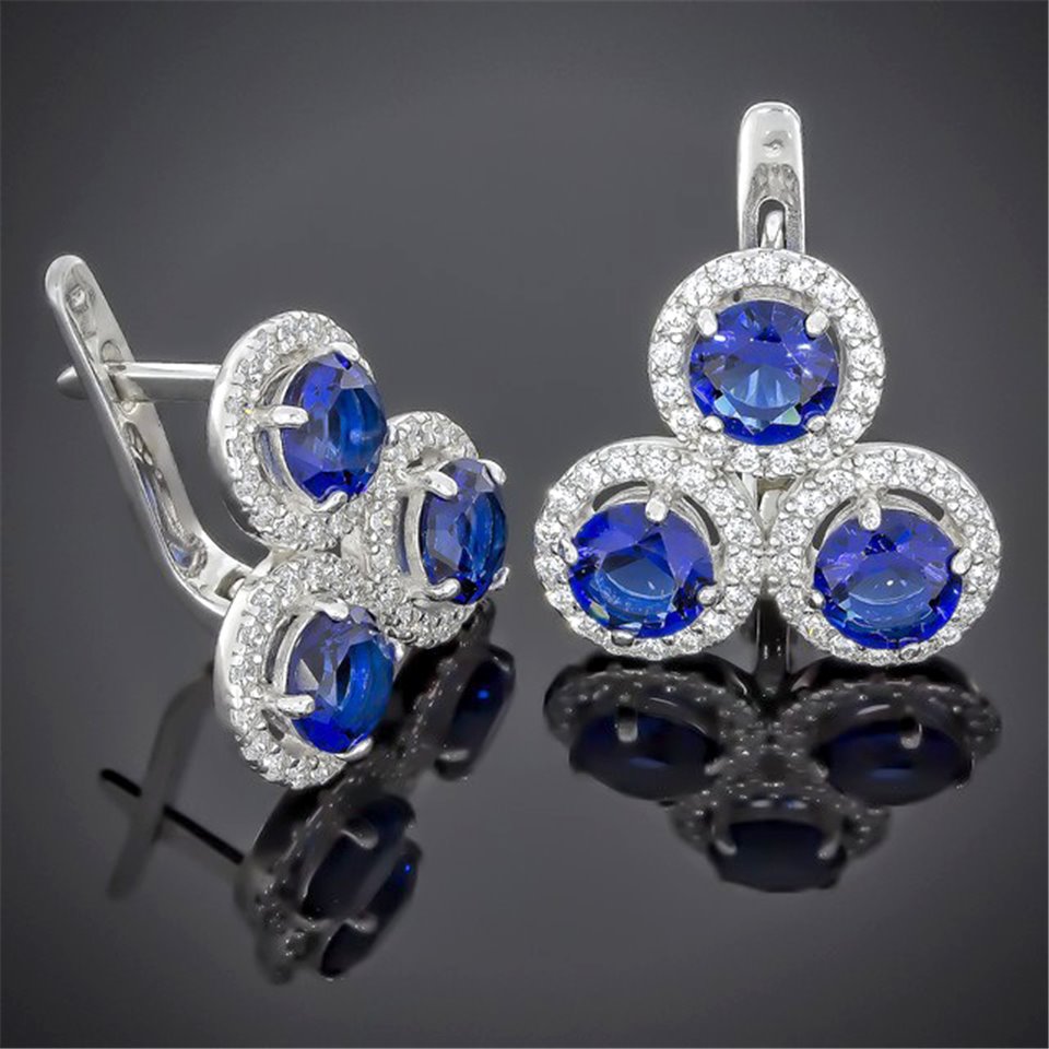 Сережки 565 альпініт синій Rh Timofeev