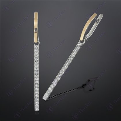 Сережки 591 цирконій білий Rh Timofeev