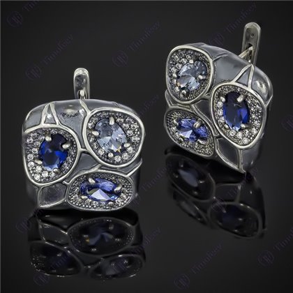 Сережки 597 альпініт монтана/синій Timofeev