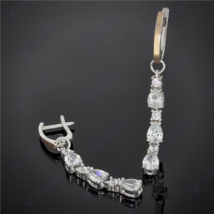 Сережки 603 цирконій білий Rh Timofeev
