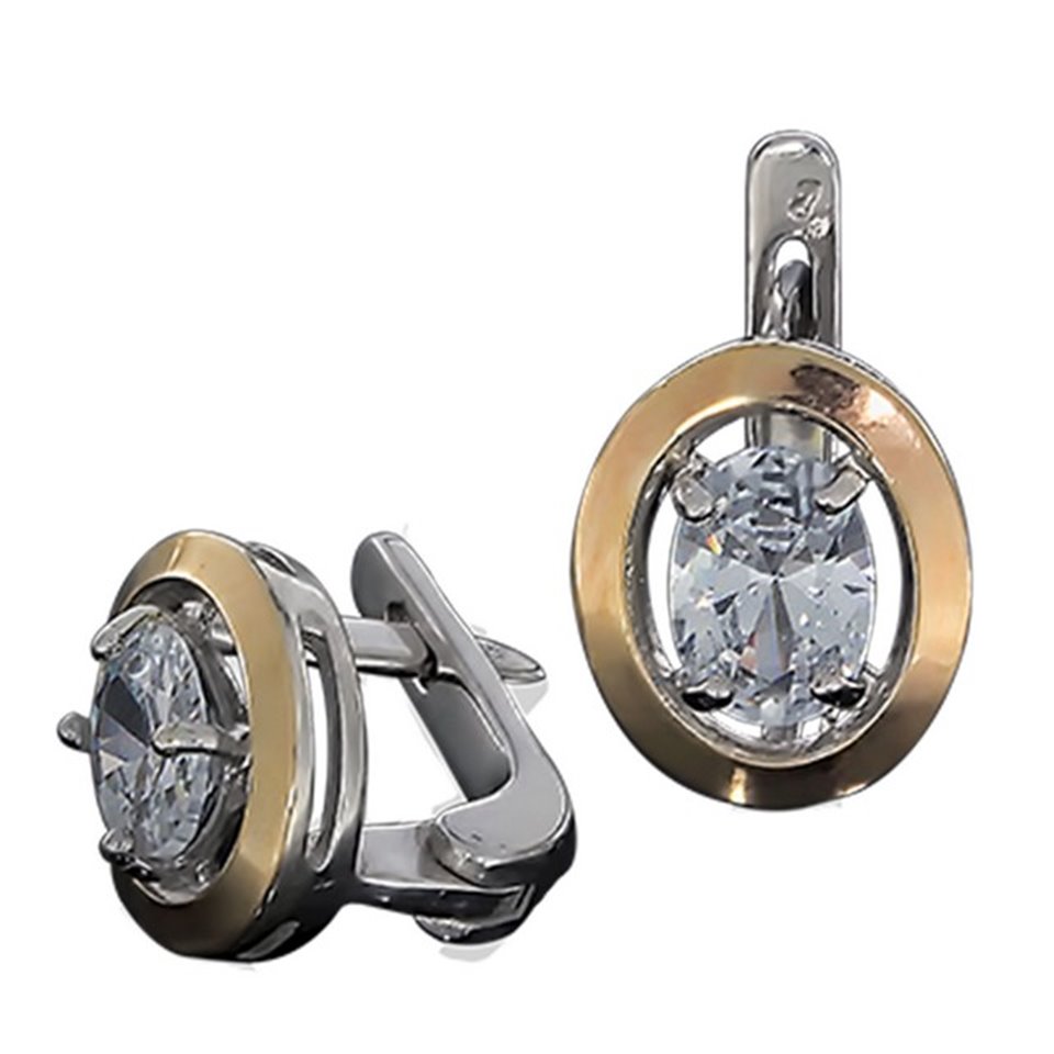 Сережки 605 цирконій білий Rh Timofeev