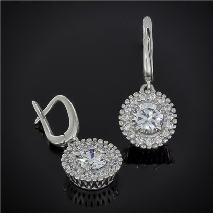 Сережки 611 цирконій білий Rh Timofeev