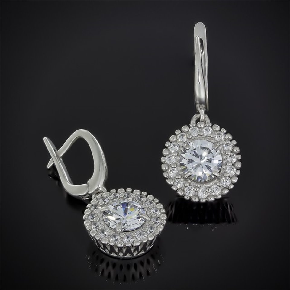 Сережки 611 цирконій білий Rh Timofeev