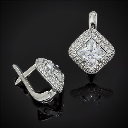 Сережки 613 цирконій білий Rh Timofeev