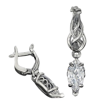 Сережки 615 цирконій білий Timofeev
