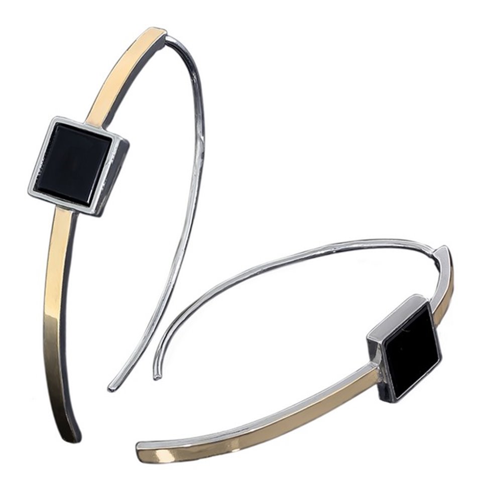 Сережки 618 онікс імітація Rh Timofeev