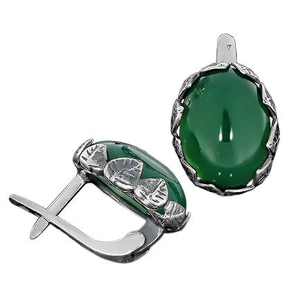 Сережки 657 агат зелений Timofeev