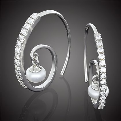 Сережки 659 перлина біла Rh Timofeev