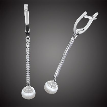 Сережки 662 перлина біла Rh Timofeev