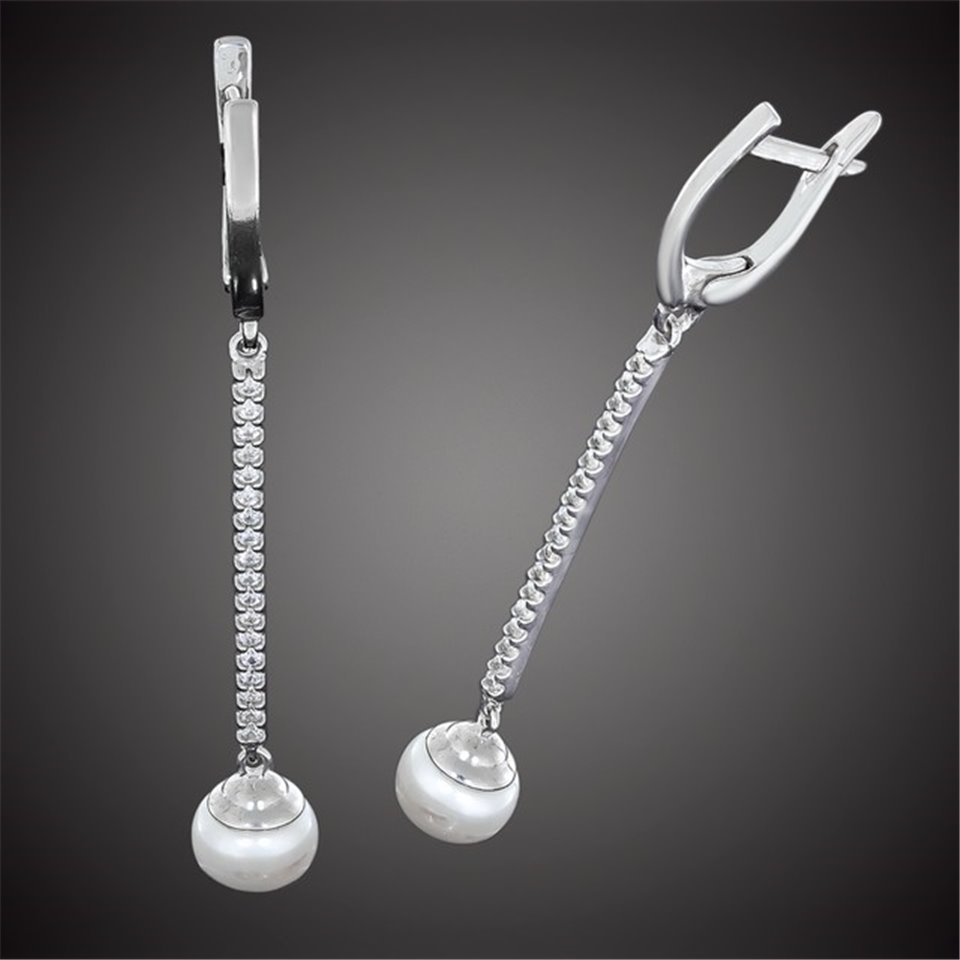 Сережки 662 перлина біла Rh Timofeev