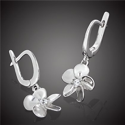 Сережки 673 цирконій білий Rh Timofeev