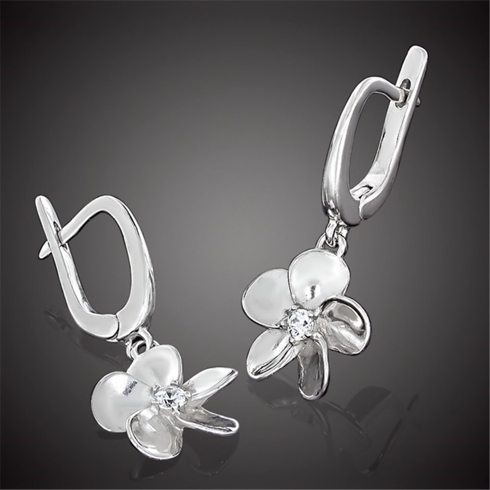 Сережки 673 цирконій білий Rh Timofeev