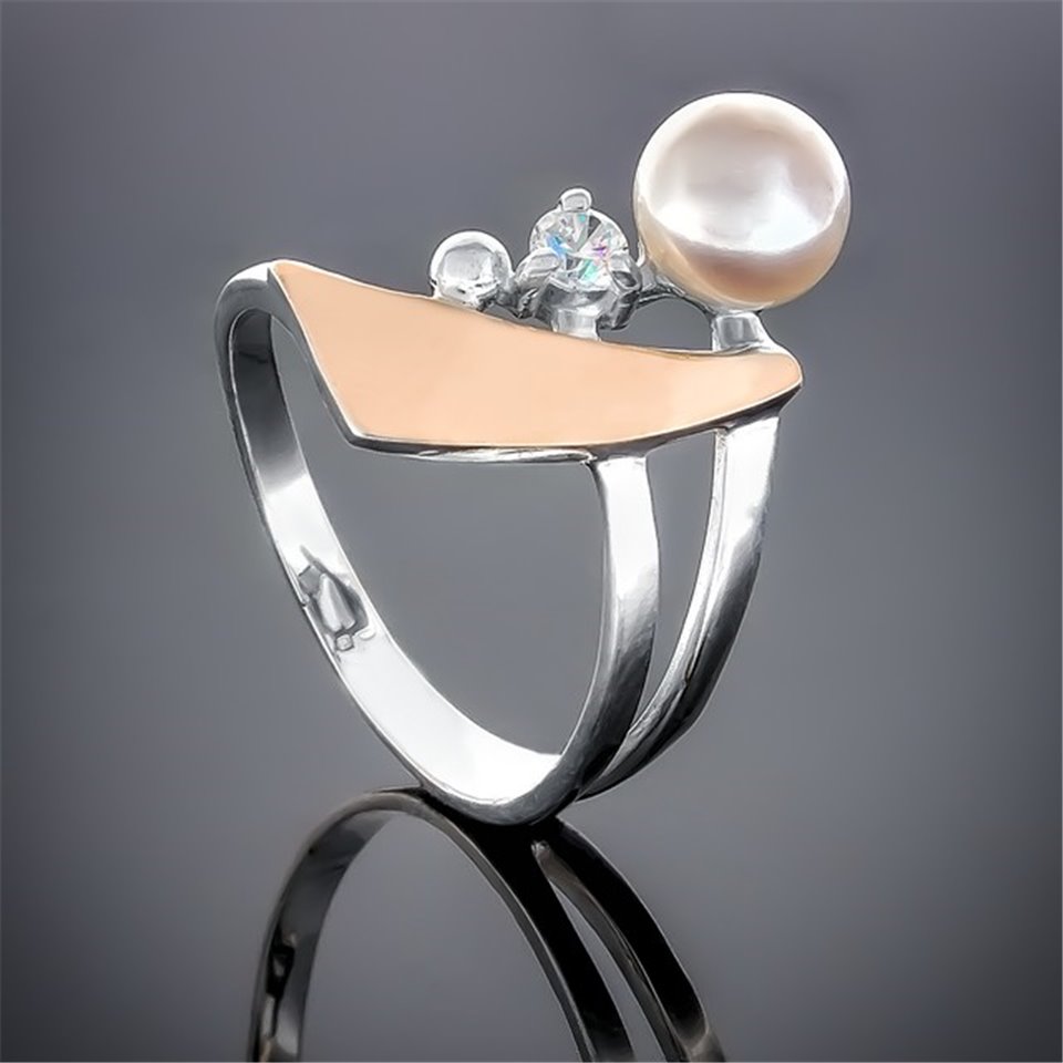 Перстень 80 перлина біла Rh Timofeev