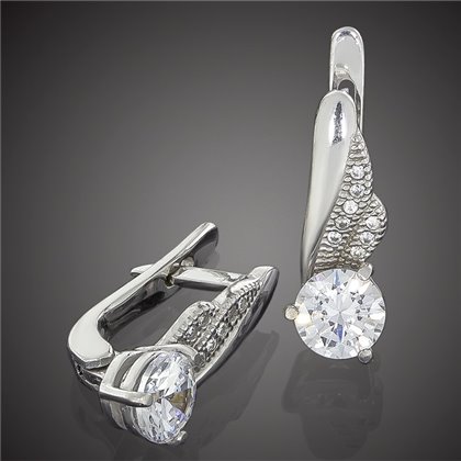 Сережки 802 цирконій білий Rh Timofeev