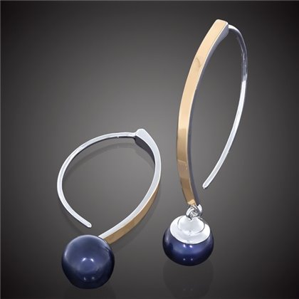 Сережки 804(662)перлина чорна Rh Timofeev