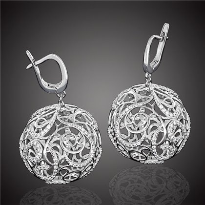 Сережки 805 цирконій білий Rh Timofeev