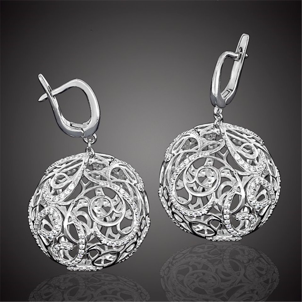 Сережки 805 цирконій білий Rh Timofeev