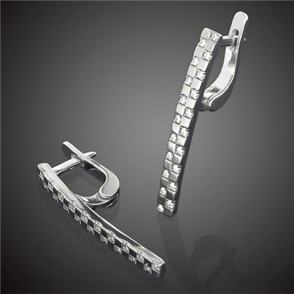 Сережки 819 цирконій білий Rh Timofeev