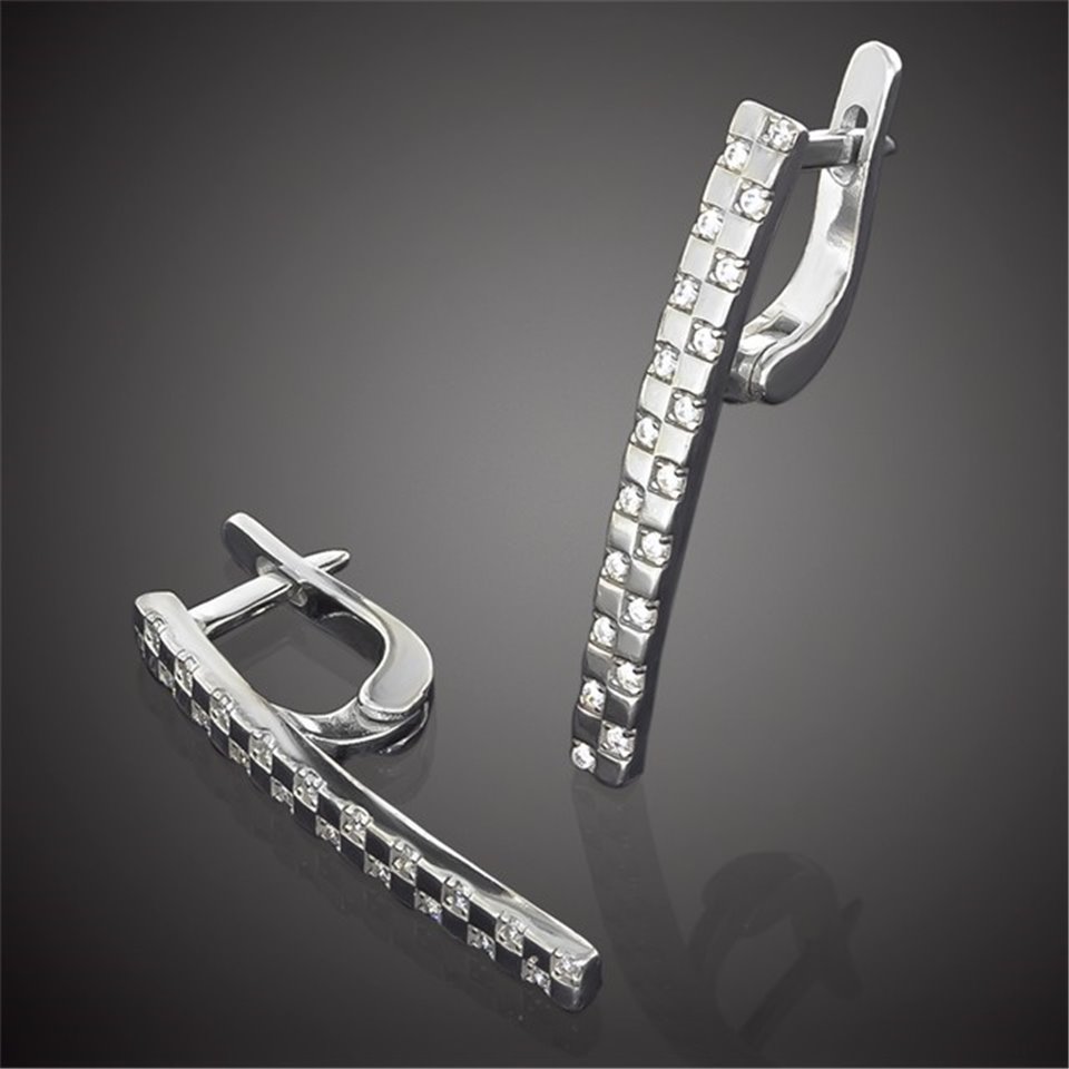 Сережки 819 цирконій білий Rh Timofeev