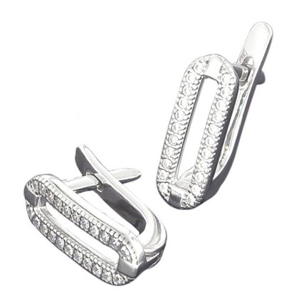 Сережки 820 цирконій білий Rh Timofeev
