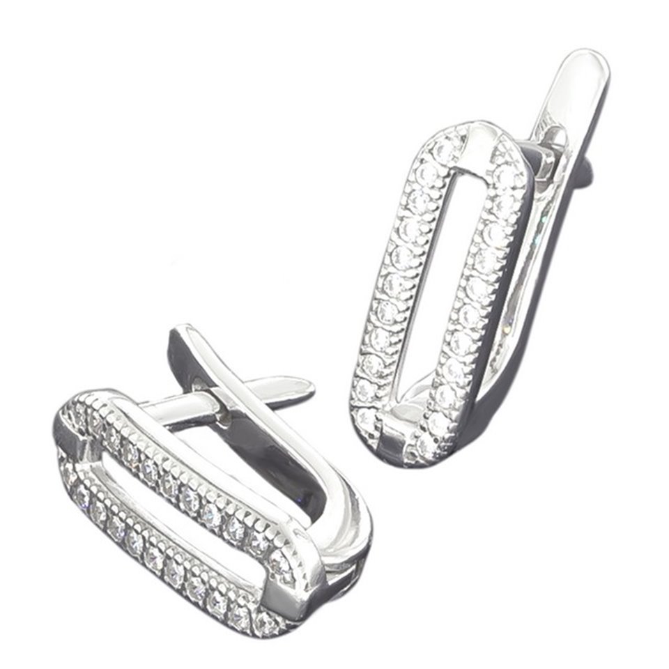 Сережки 820 цирконій білий Rh Timofeev