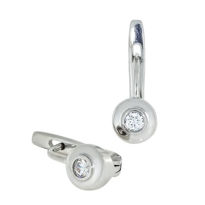 Сережки 821(2) цирконій білий Rh Timofeev