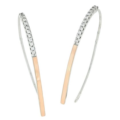 Сережки 825 цирконій білий Rh Timofeev