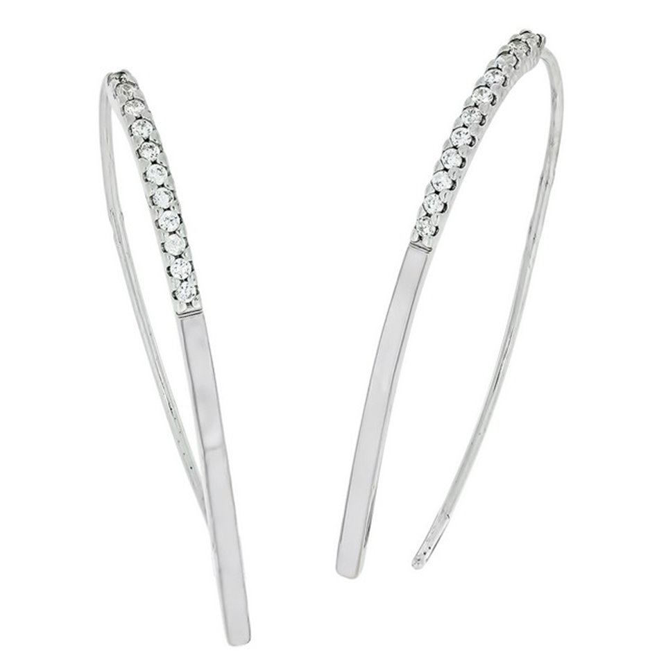 Сережки 825(2) цирконій білий Rh Timofeev