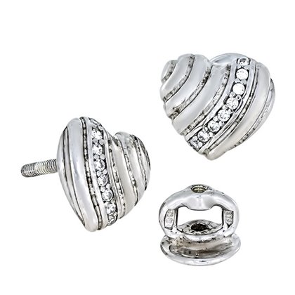 Сережки 830 цирконій білий Rh Timofeev