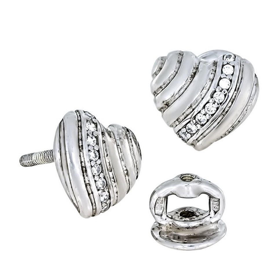 Сережки 830 цирконій білий Rh Timofeev