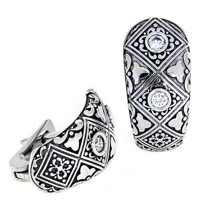 Сережки 838 цирконій білий Timofeev